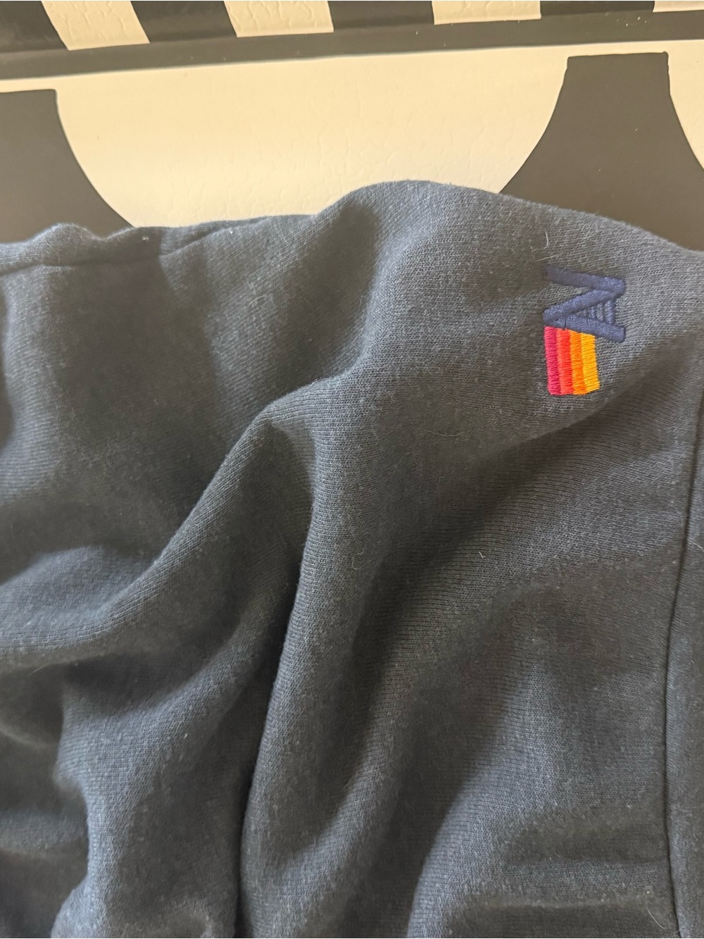 Aviator Nation Black Sweatshirt with Rainbow Heart Patch - Picture 6 of 8